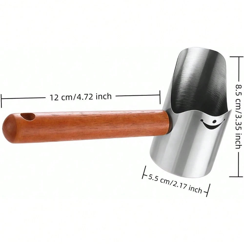 Multi-Pet Food Scoop – Carbon Steel Measuring Scoop with Wooden Handle for Dogs, Cats, Birds & Rabbits
