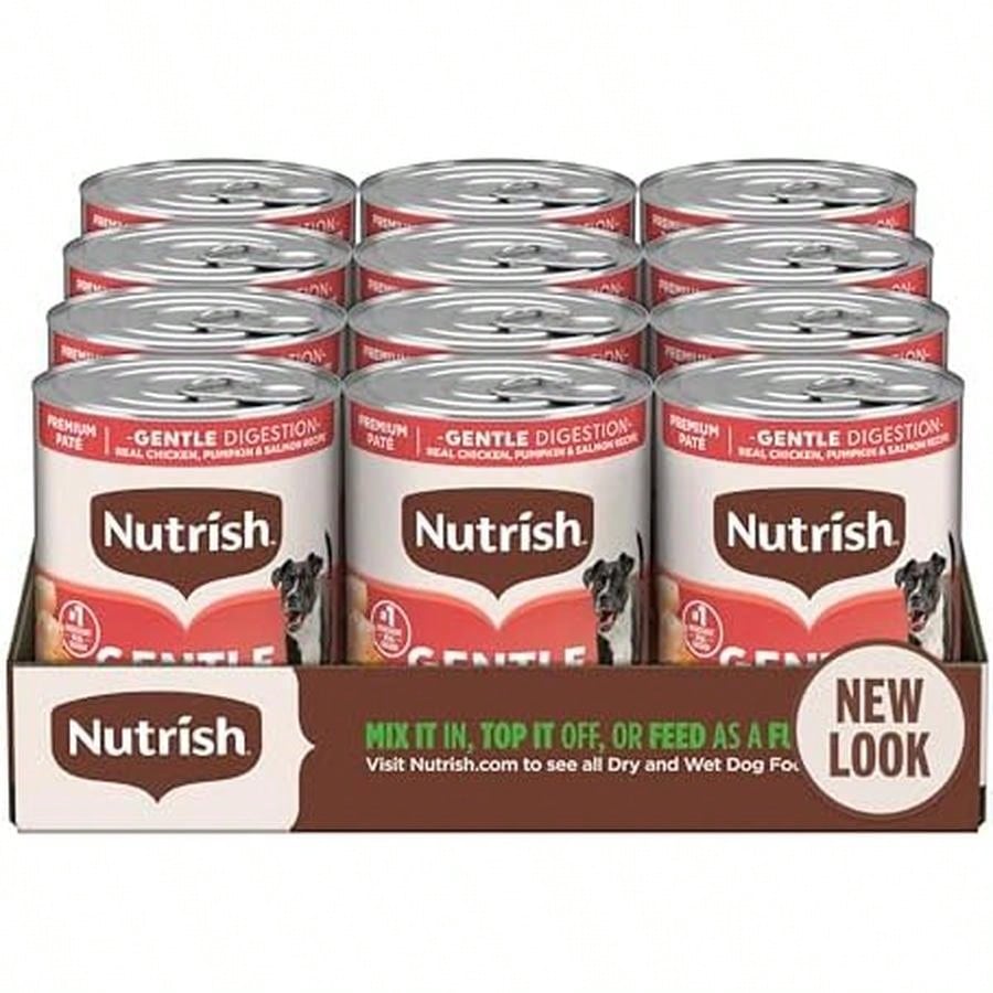 Nutrish Premium Paté Wet Dog Food – Real Chicken & Apple Recipe Whole Health Blend (13 oz, 12 Pack)