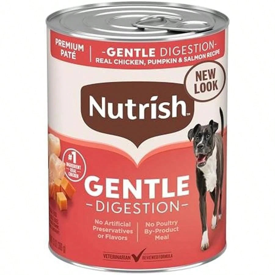 Nutrish Premium Paté Wet Dog Food – Real Chicken & Apple Recipe Whole Health Blend (13 oz, 12 Pack)