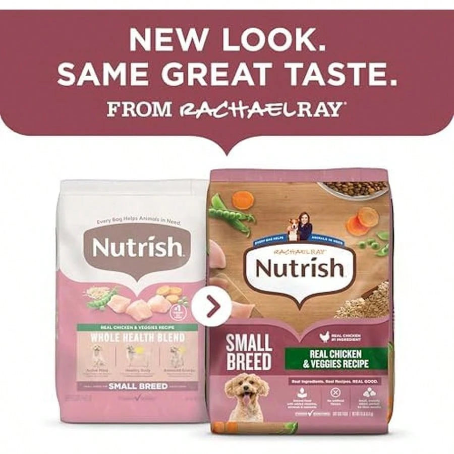 Rachael Ray Nutrish Small Breed Dry Dog Food – Real Chicken & Veggies Recipe (13 lb Bag)