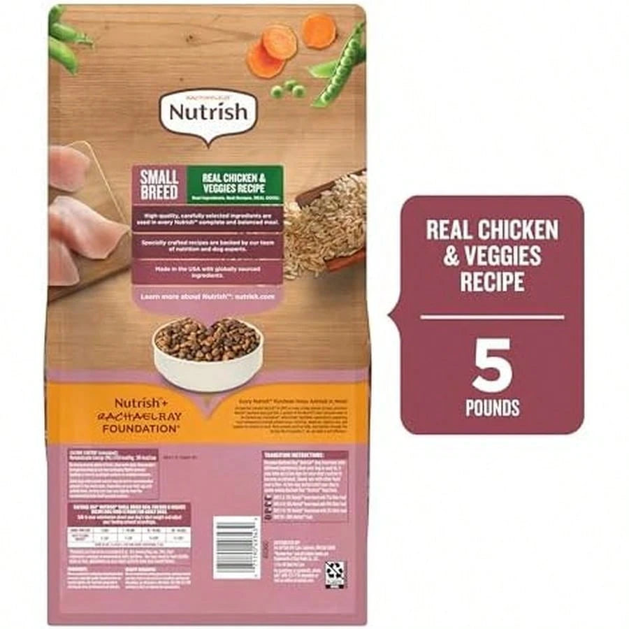Rachael Ray Nutrish Small Breed Dry Dog Food – Real Chicken & Veggies Recipe (13 lb Bag)