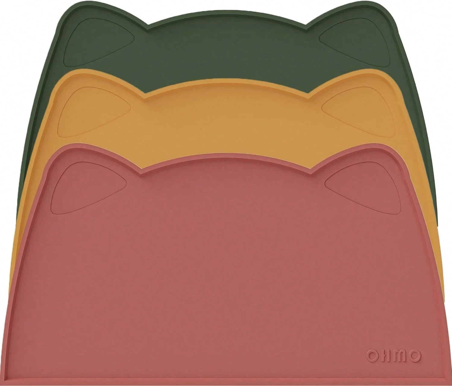 OHMO Silicone Cat Food Mat – Non-Skid Waterproof Pet Feeding Placemat for Dog & Cat Bowls (18 x 9.8 in)