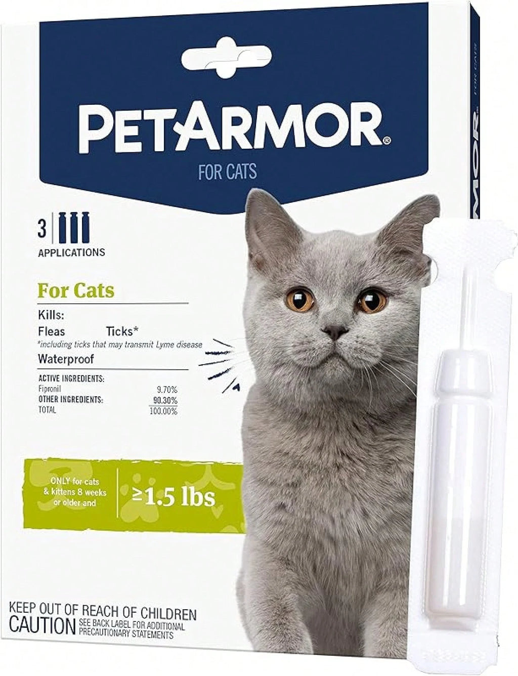 PetArmor Flea & Tick Treatment for Cats (Over 1.5 lbs) – 6 Month Topical Supply