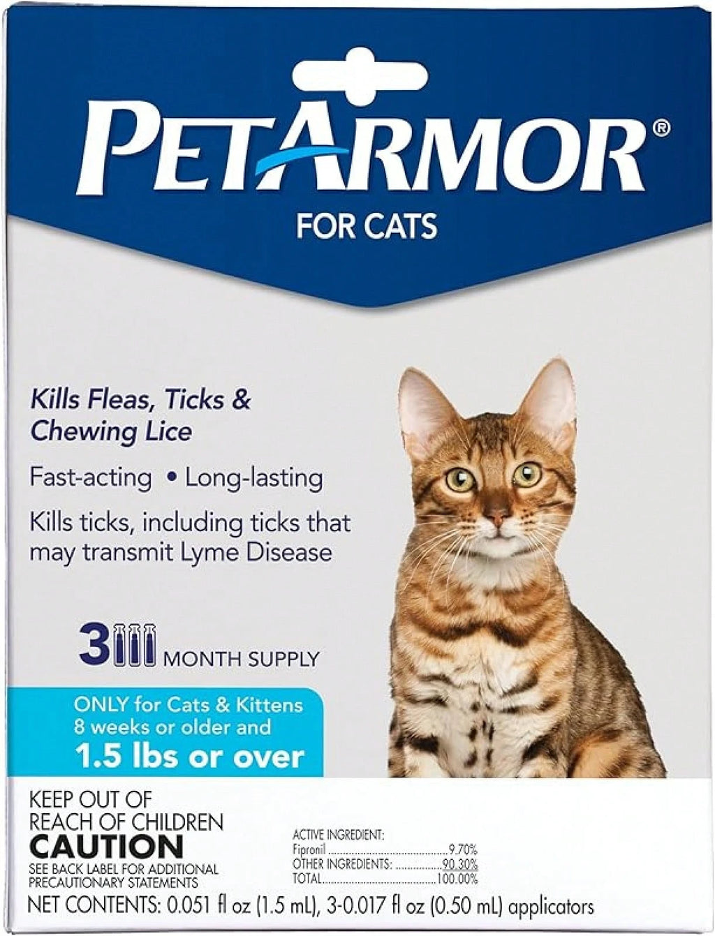 PetArmor Flea & Tick Treatment for Cats (Over 1.5 lbs) – 6 Month Topical Supply