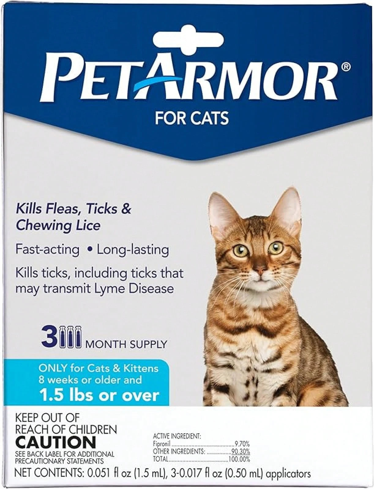 PetArmor Flea & Tick Treatment for Cats (Over 1.5 lbs) – 6 Month Topical Supply