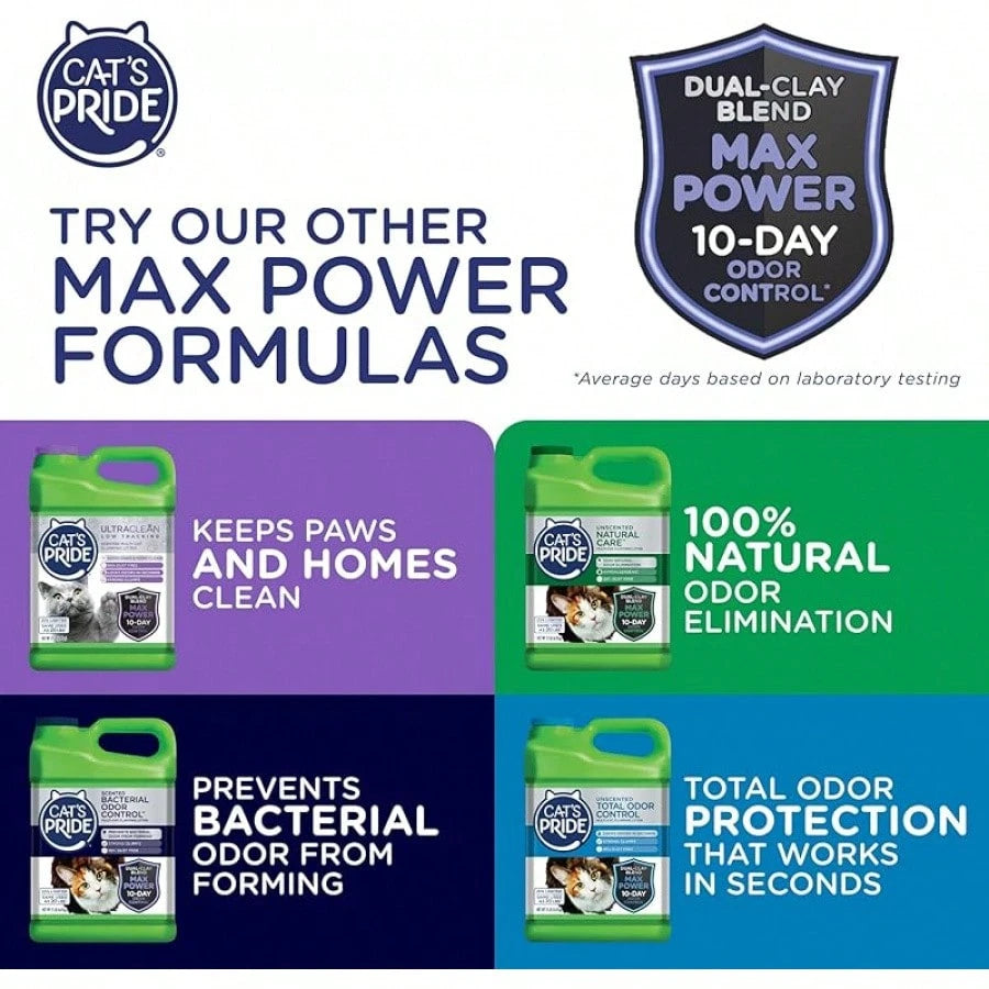 Cat’s Pride Max Power Total Odor Control Cat Litter – Strong Clumping, 99% Dust Free